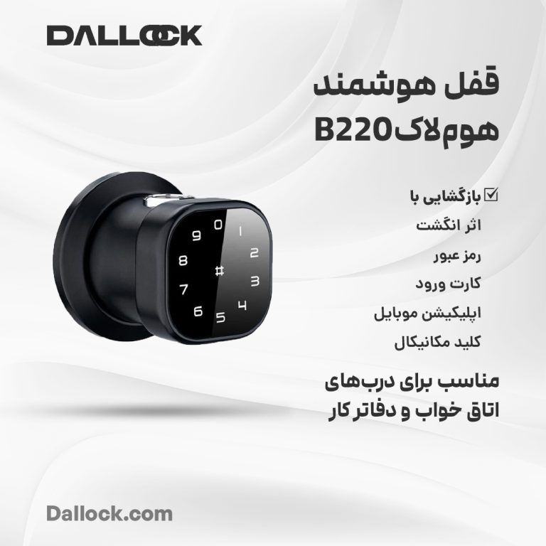 عکس اینفوگرافی دستگیره هوشمند B220 هوم لاک