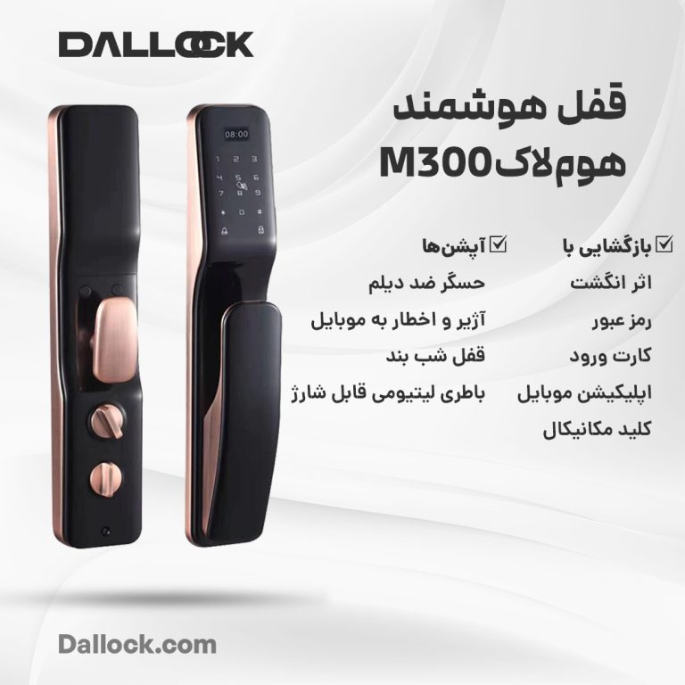 عکس اینفوگرافی دستگیره دیجیتال هوم لاک مدل M300
