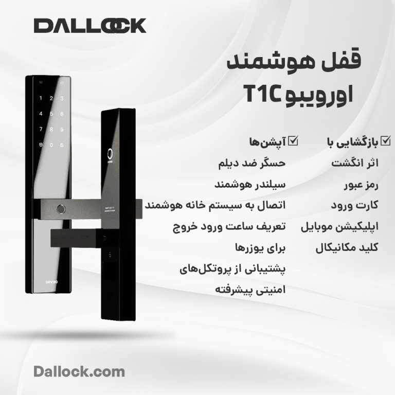 عکس اینفوگرافی دستگیره هوشمند اورویبو مدل T1C