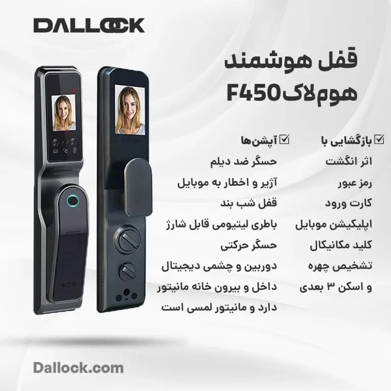 عکس ایفوگرافی دستگیره دیجیتال هوم لاک مدل F450