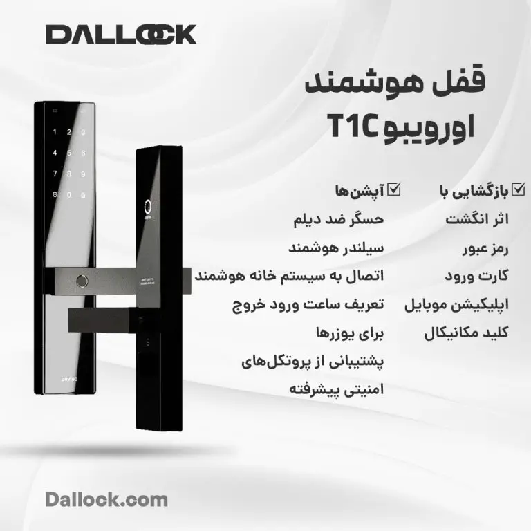 عکس اینفوگرافی دستگیره هوشمند اورویبو مدل T1C